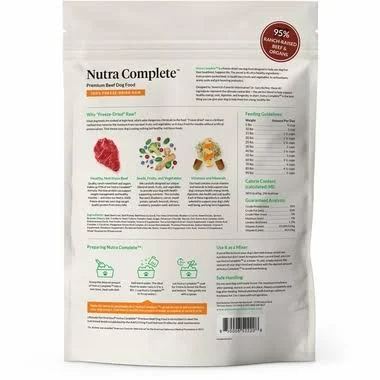 Ultimate Pet Nutrition Nutra Complete Grain-Free Beef Dog Food, 16 oz – Freeze-Dried, Supports Digestion & Coat Health