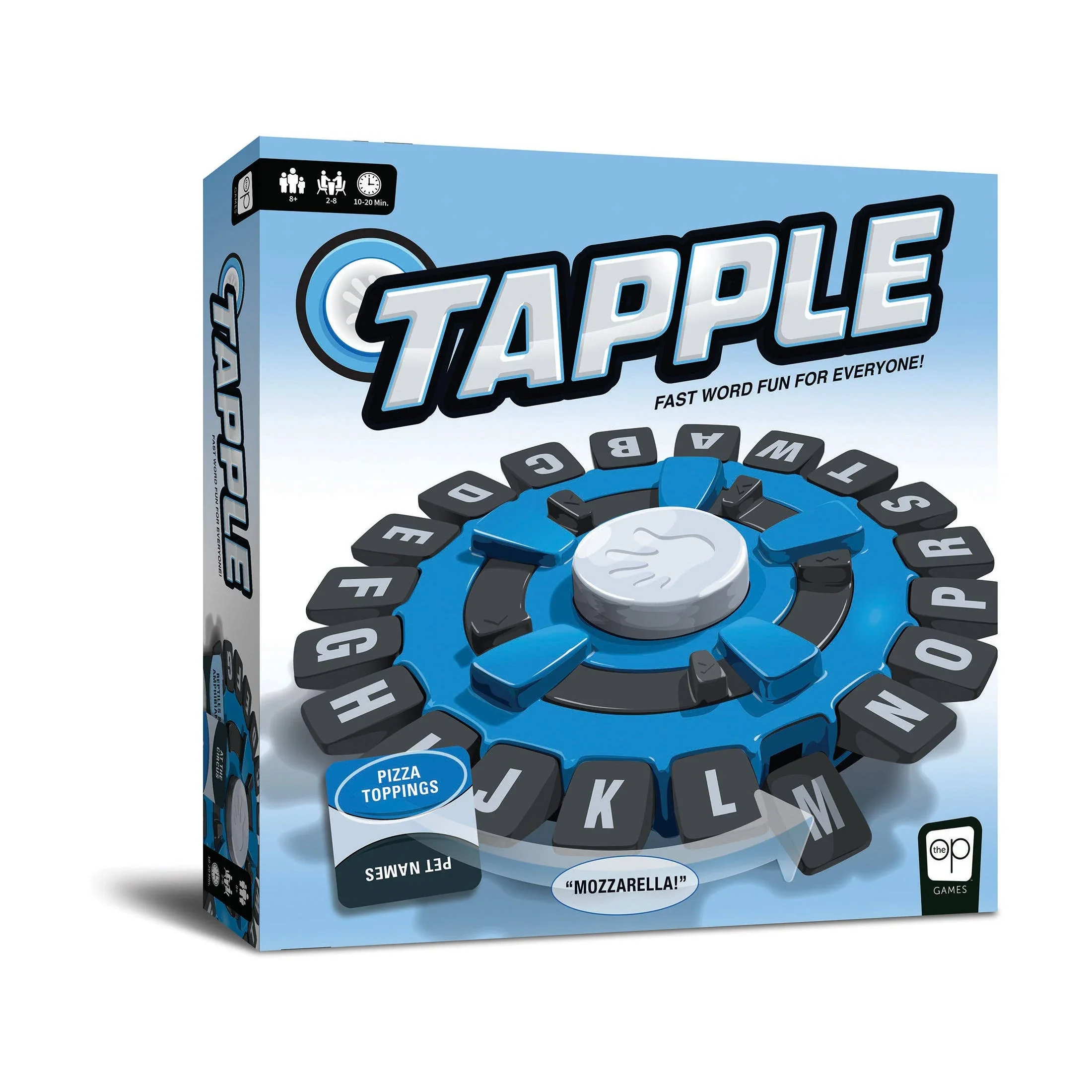 Tapple Family Word Game – Fast-Paced, Educational Fun with 36 Cards & Portable Wheel, Ages 8+, 2-8 Players