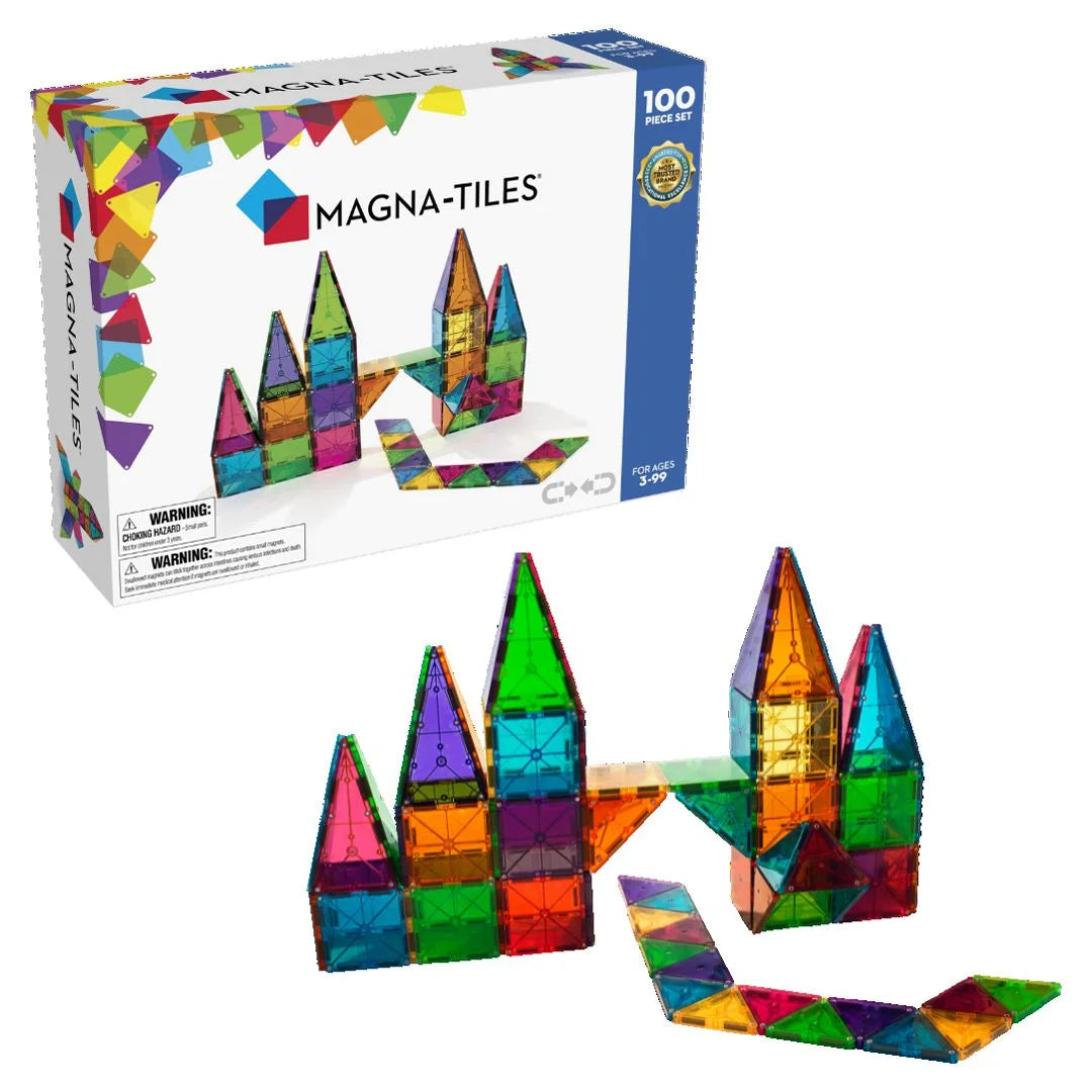 MAGNA-TILES Classic 100-Piece Magnetic Construction Set, The ORIGINAL Magnetic Building Brand