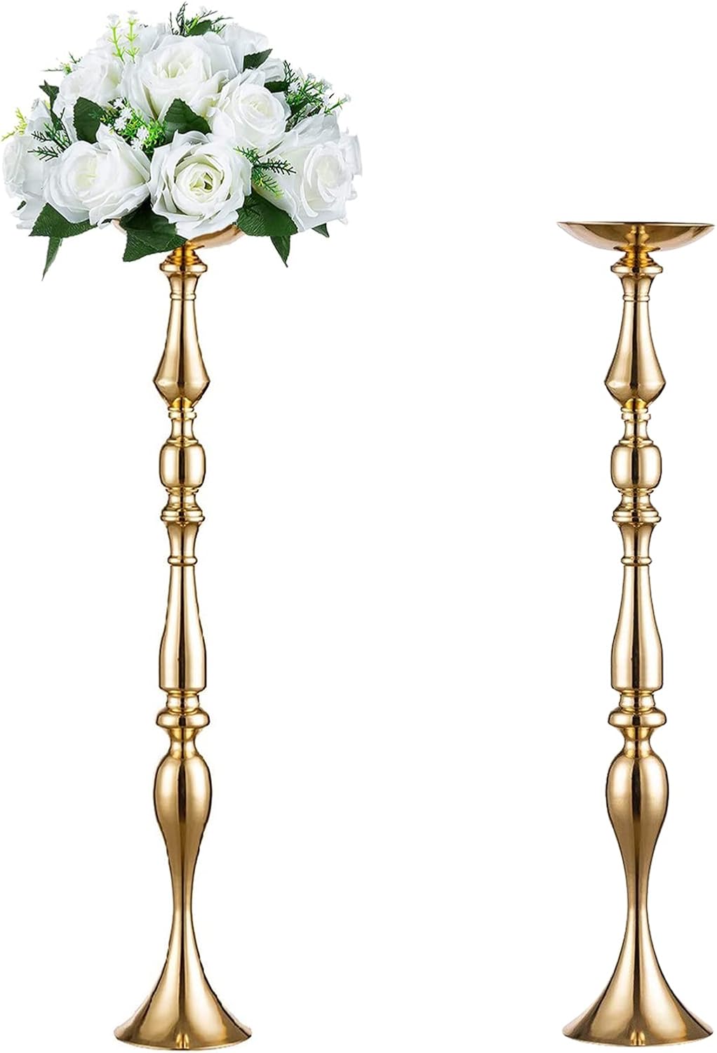 Silver Tall Metal Flower Stand 31.5′′ – Wedding & Event Table Centerpiece by [Brand Name]