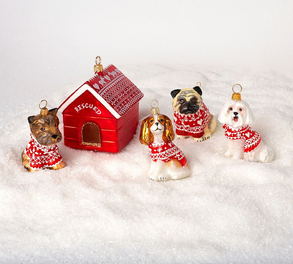 Handmade Heirloom Nordic Sweater Dog Ornaments