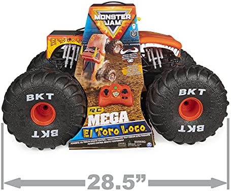 Monster Jam Mega Grave Digger All-Terrain RC Monster Truck with Lights, 2.4GHz Controller, 2ft Long