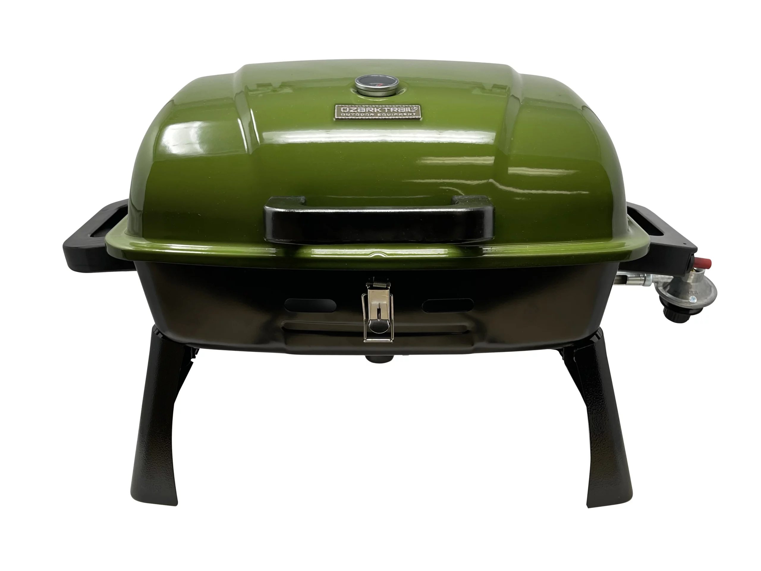 Ozark Trail Portable Propane Grill with Griddle Plate, 10,000 BTU Burner, Enameled Steel, Black