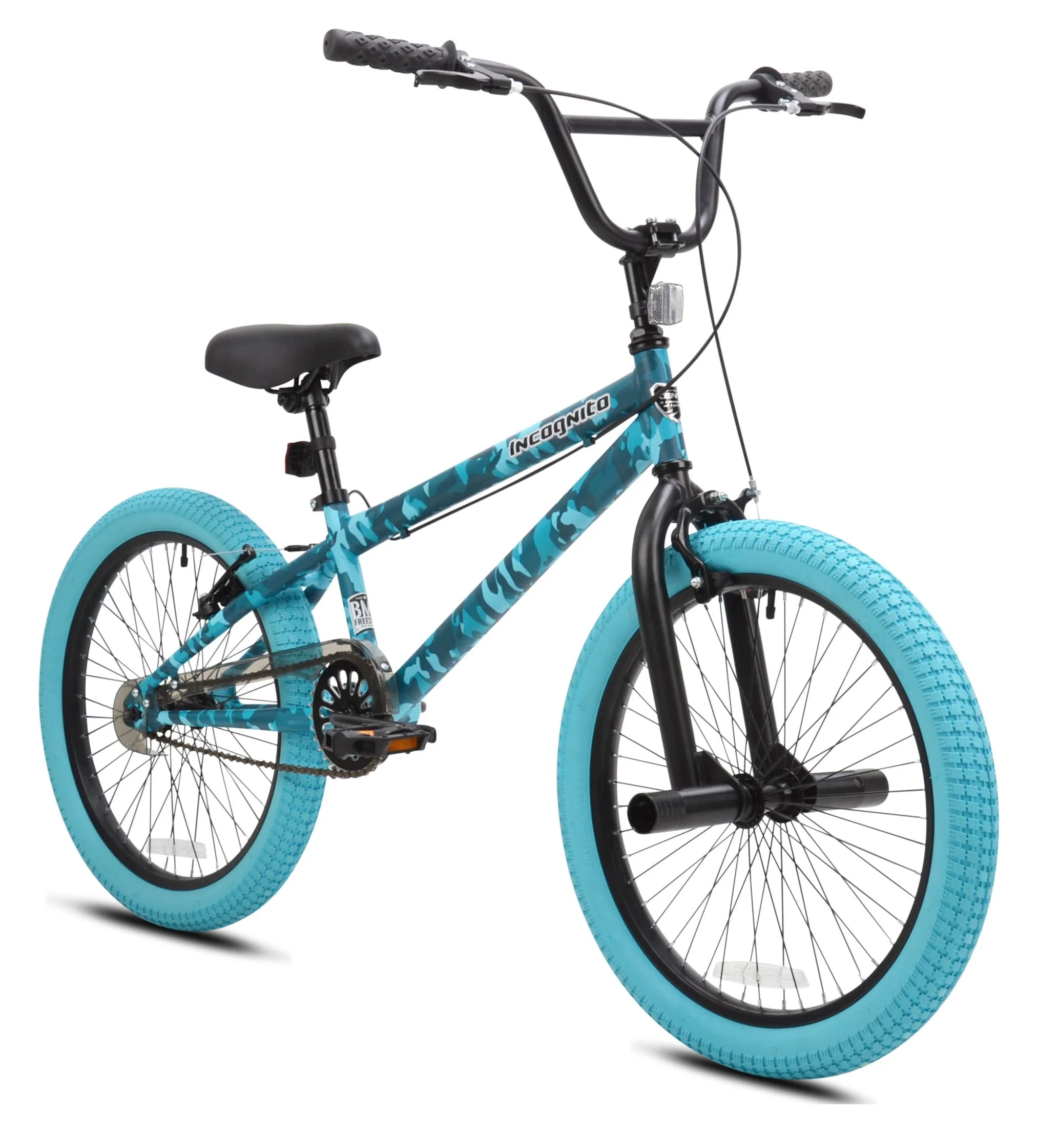 Kent 20′′ Incognito Girl’s BMX Bike, Turquoise Camouflage, Steel Frame, Ages 8-12, Dual Caliper Brakes