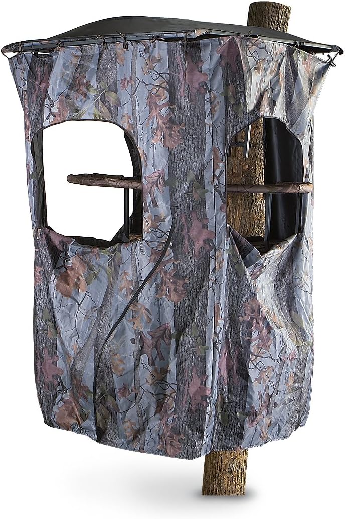 Guide Gear Universal Hunting Blind Kit, Camo Tent with Zip Windows & Easy Setup for Tree Stands