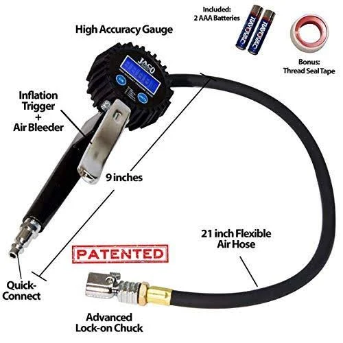Jaco FlowPro 2.0 Digital Tire Inflator with Pressure Gauge - 200 PSI