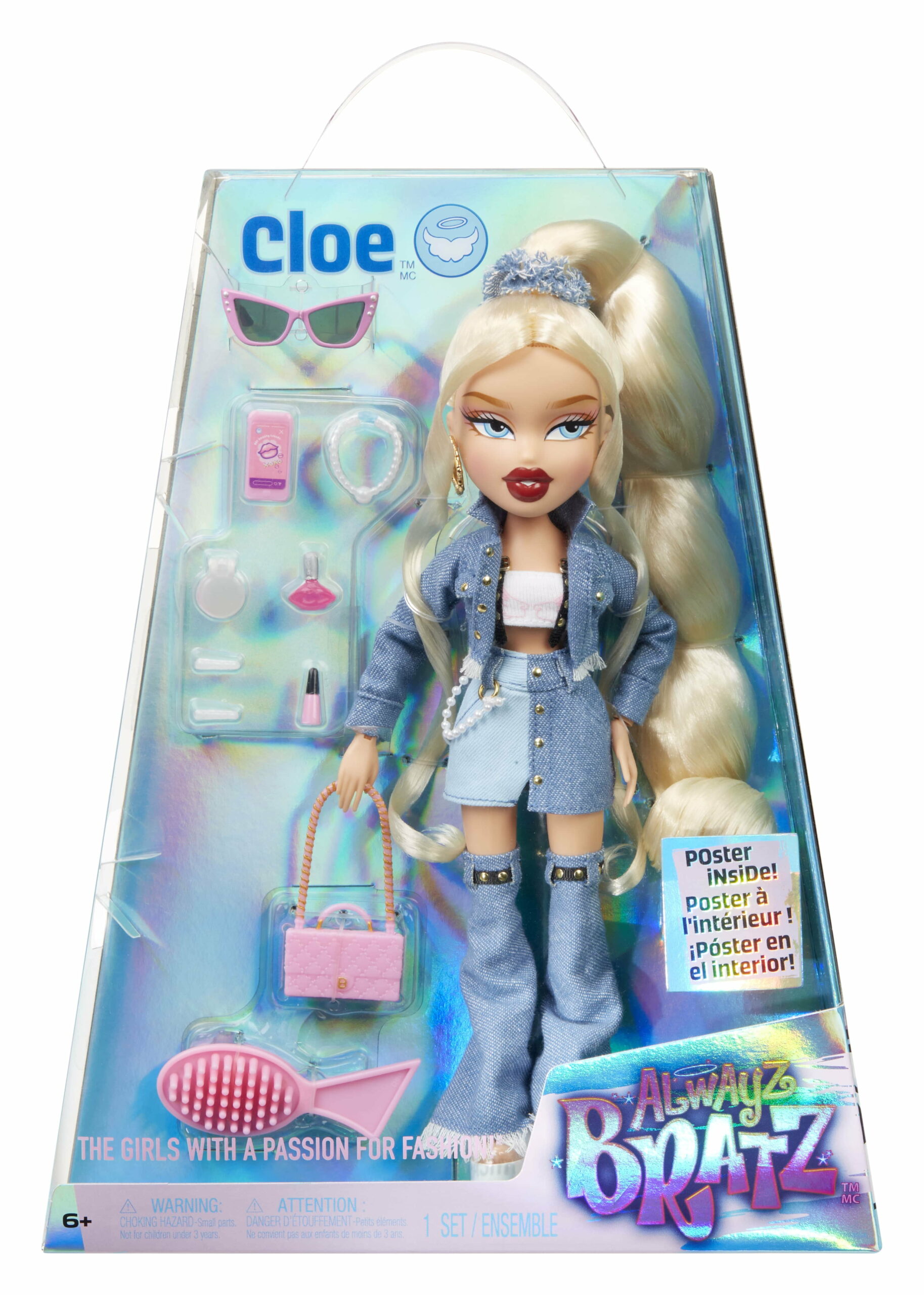 Alwayz Bratz Cloe Fashion Doll with 10 Accessories & Poster – Multicolor