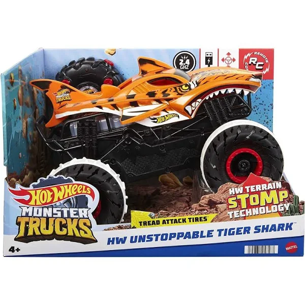 Hot Wheels Monster Trucks 1:15 Remote-Controlled Tiger Shark