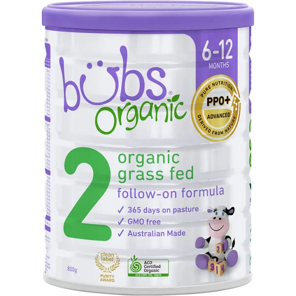 Bubs Organic Grass-Fed Stage 2 Infant Formula, 28.2 oz, Non-GMO, Australian Made