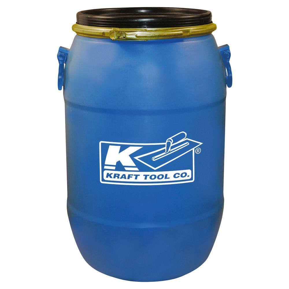 Kraft Tool 15-Gallon HDPE Mixing Barrel with Lid for Construction Materials