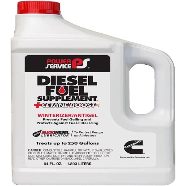 Power Service Diesel Fuel Supplement Winterizer with Cetane Boost, 64 fl oz – Prevents Gelling & Icing, Protects Fuel System