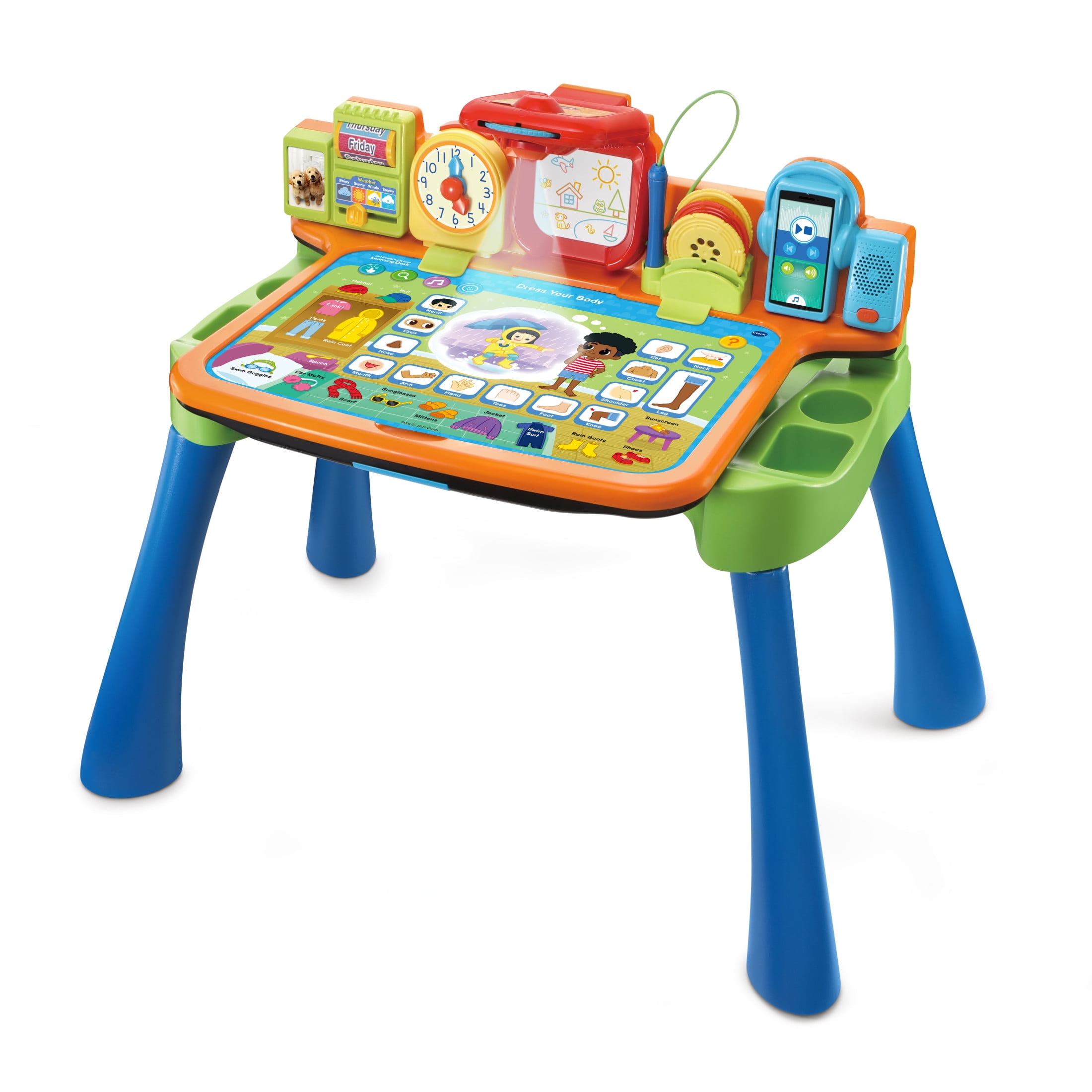 VTech Get Ready for School 5-in-1 Interactive Learning Desk for Toddlers with Projector & Music Player