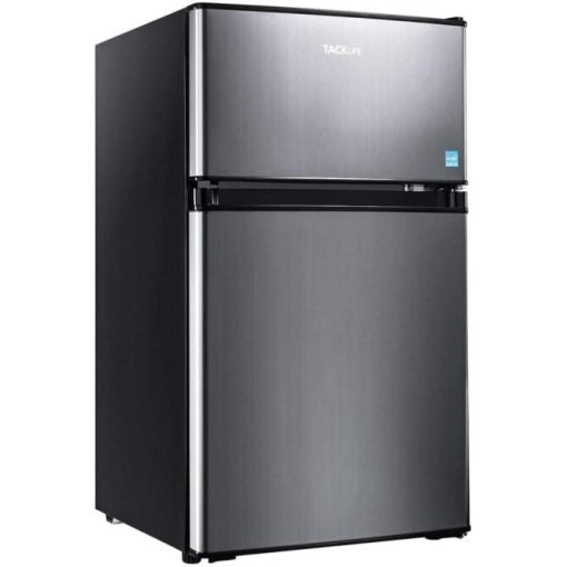 Brand Mini Fridge with Freezer, 3.1 Cu.Ft, Energy Efficient Compact Refrigerator, LED Light, 2-Door Design
