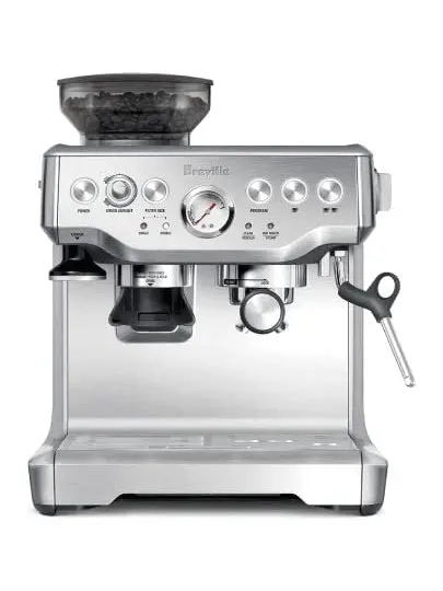 Breville Barista Express BES870XL Espresso Machine, Brushed Stainless Steel, Manual, Built-in Grinder, 67 oz Water Tank