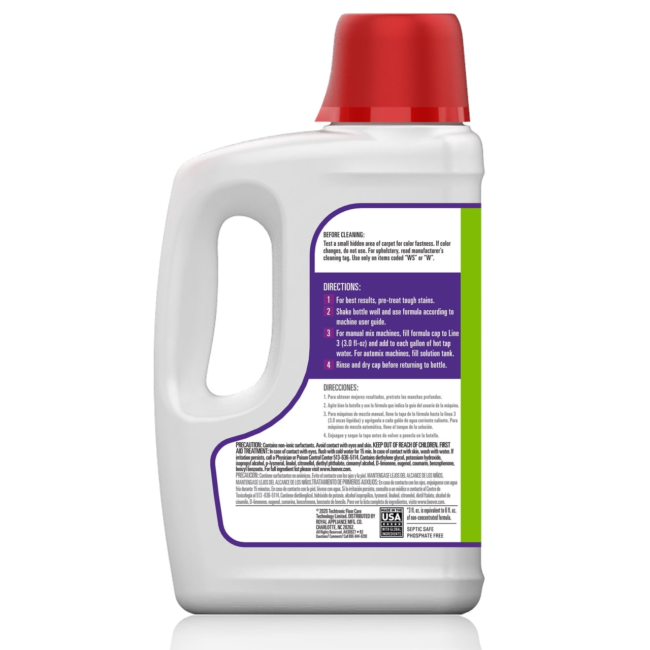 Hoover Pet Stain & Odor Carpet Cleaner Solution with Stain Guard, 64oz – Enzymatic Cleaning for Carpets & Upholstery, Cotton Breeze Scent