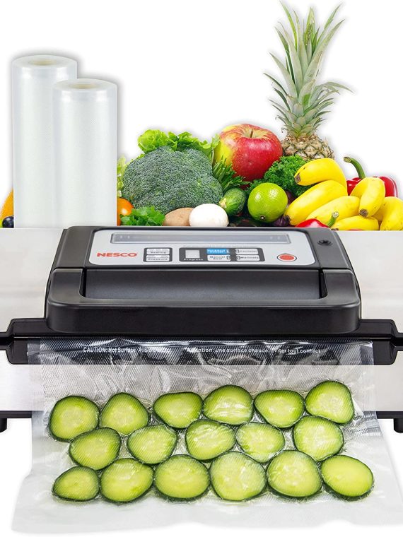 Nesco Deluxe VS-12 Vacuum Sealer, 130W, Includes Kit Bags & Viewing Lid