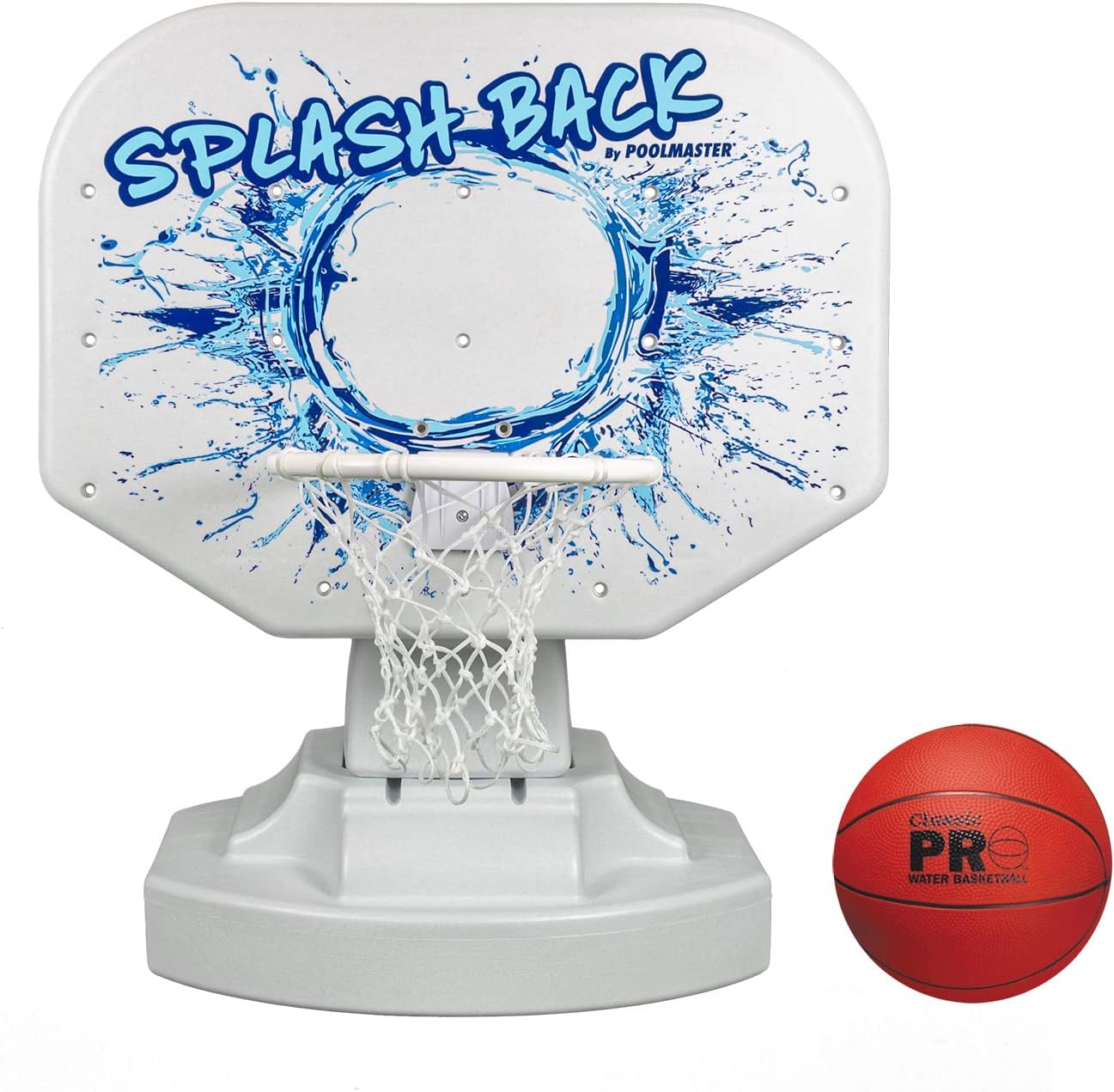 Poolmaster Splashback Poolside Basketball Game Set, All-Weather Backboard, 34′′ x 45′′ x 38′′, Includes Hoop and Ball