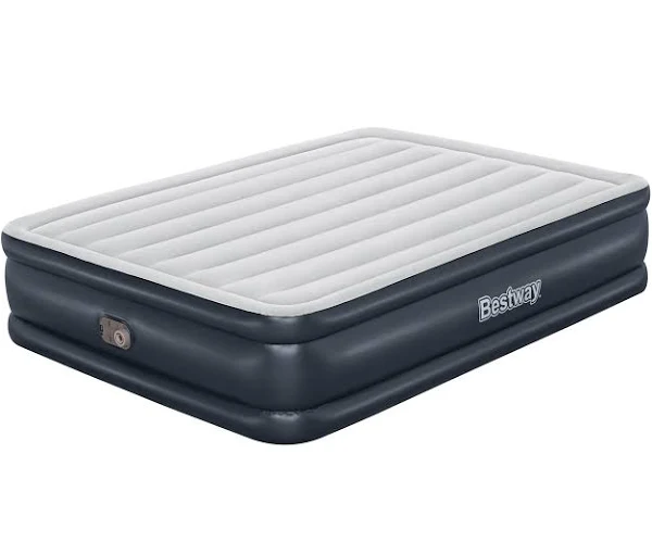 Bestway Queen 18′′ Tritech Air Mattress with Built-in Pump & Pillow – Durable Vinyl, Indoor/Outdoor Use