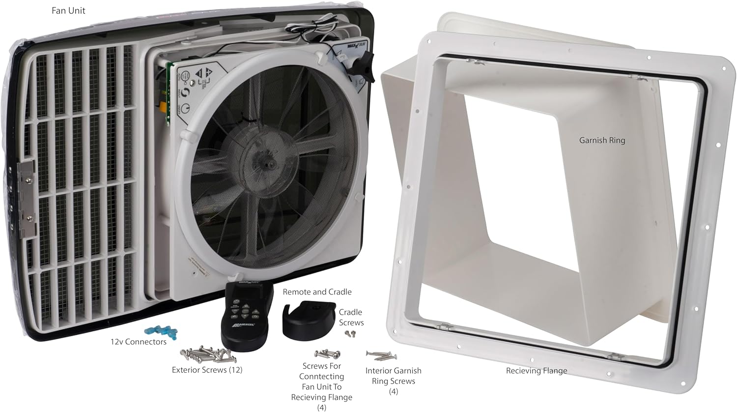 MaxxAir MaxxFan Deluxe 00-07500K with Remote Control, Smoke Black Roof Vent Fan