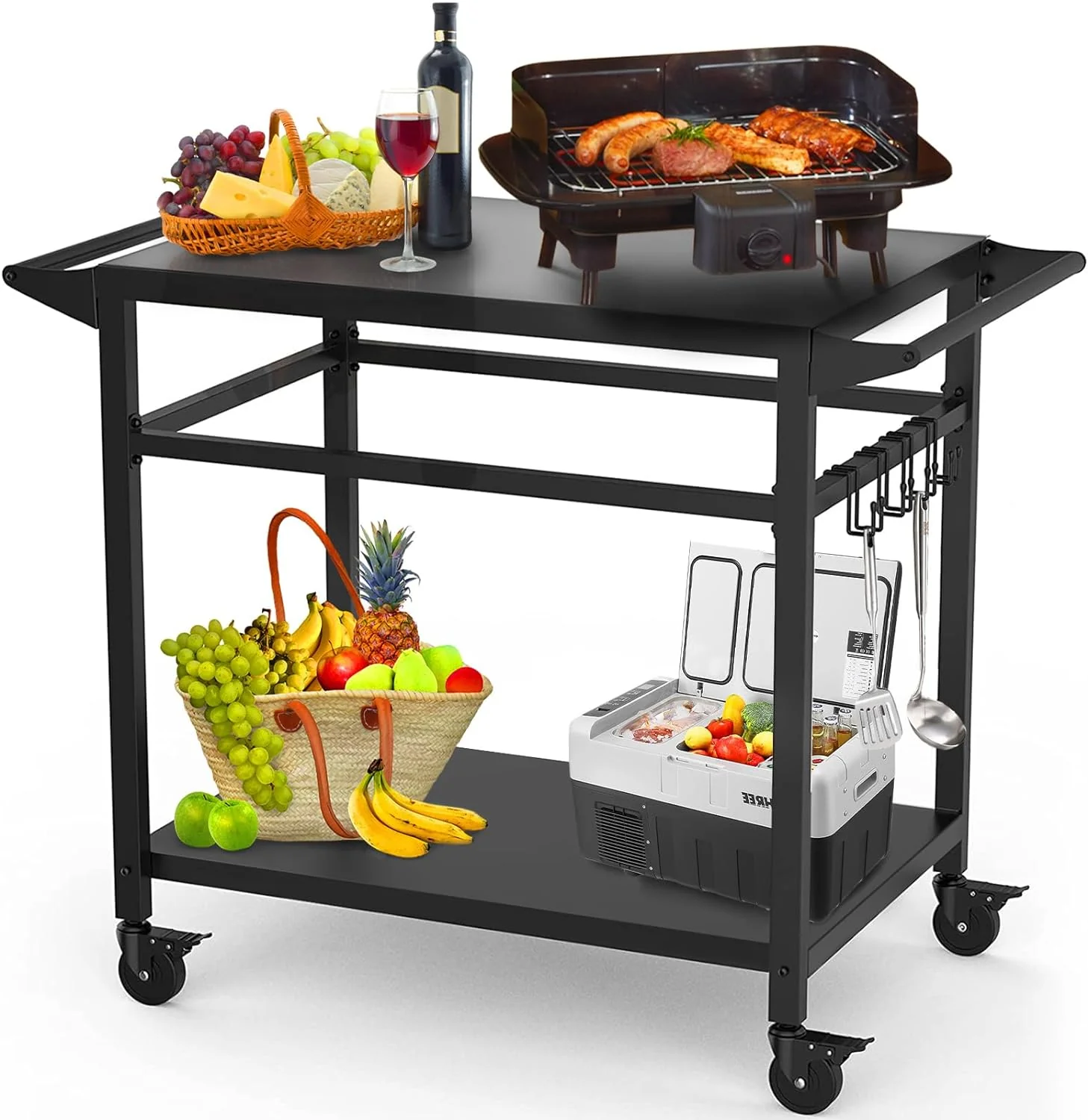 Multifunctional Stainless Steel Grill Table | Double-Shelf 20