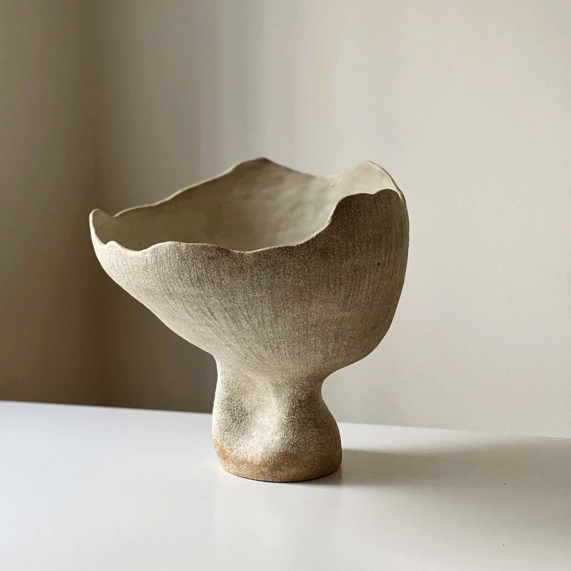 Abstract Beige Ceramic Vase