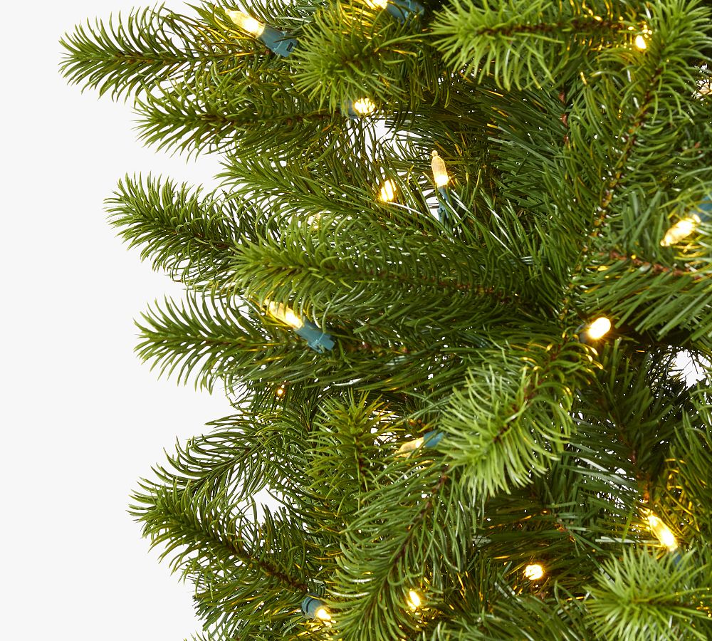 Lit Slim Virginia Spruce Faux Christmas Tree