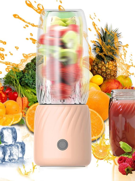 Portable Blender Juicer by [Brand] – USB Rechargeable, 6 Blades, 350ml, Food-Grade, Ideal for Shakes & Smoothies, Travel-Friendly, Green