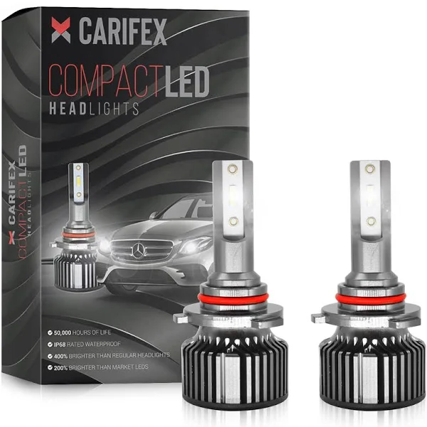 CARIFEX 9005/HB3 9006/HB4 Automotive LED Headlight Bulbs High Beam and Low Beam - Headlamp 14000 lm, Cool White 6000K Super Bright - Exterior Car