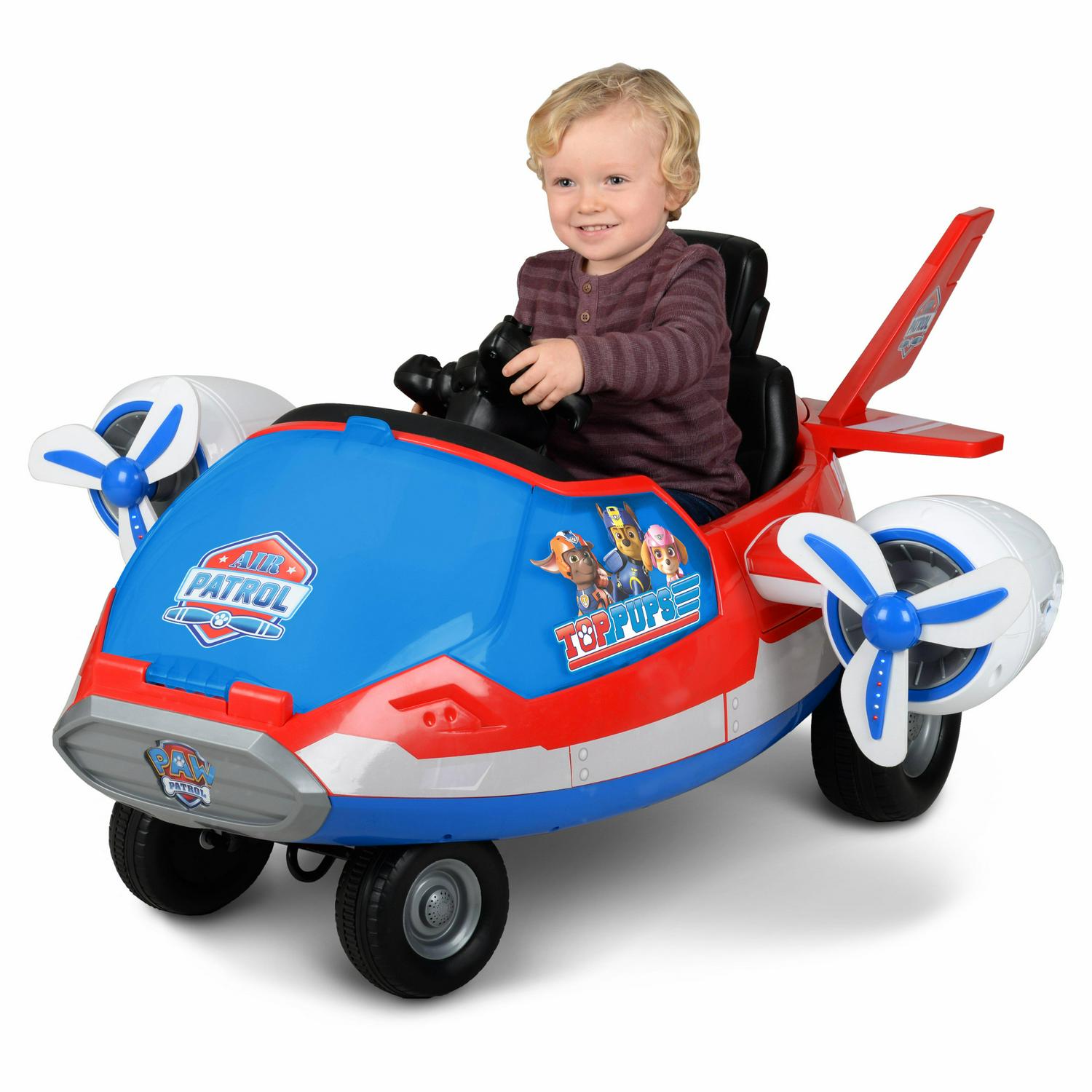 Nickelodeon Paw Patrol 12V Airplane Ride On by Hyper Toys with LED Propellers & Engine Sounds, Blue, Ages 3+