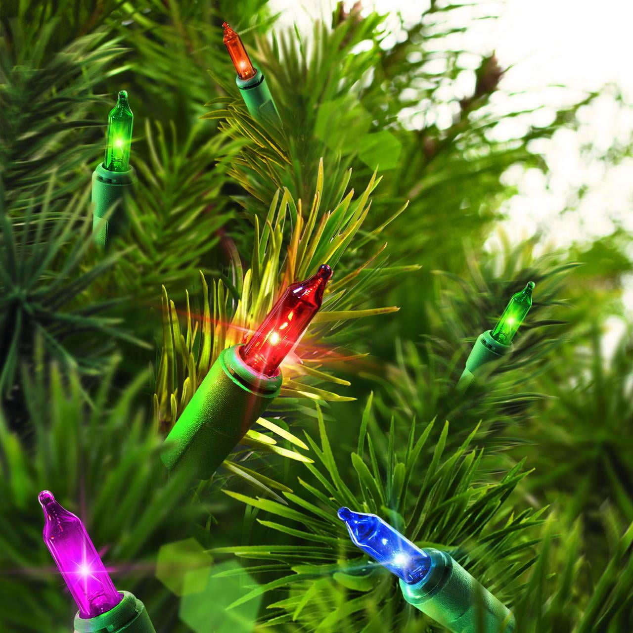 Holiday Time 100-Count Multi-Color Incandescent Mini Christmas String Lights, 21 Feet, Indoor/Outdoor