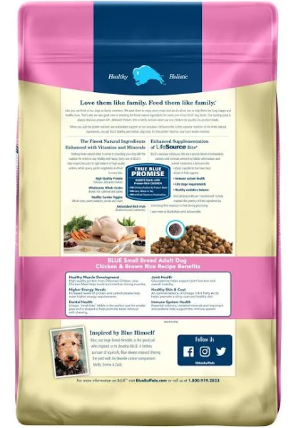 Blue Buffalo Blue Life Protection Formula Food for Dogs, Natural, Chicken and Brown Rice Recipe, Small Breed Adult - 15 lbs (6.8 kg)