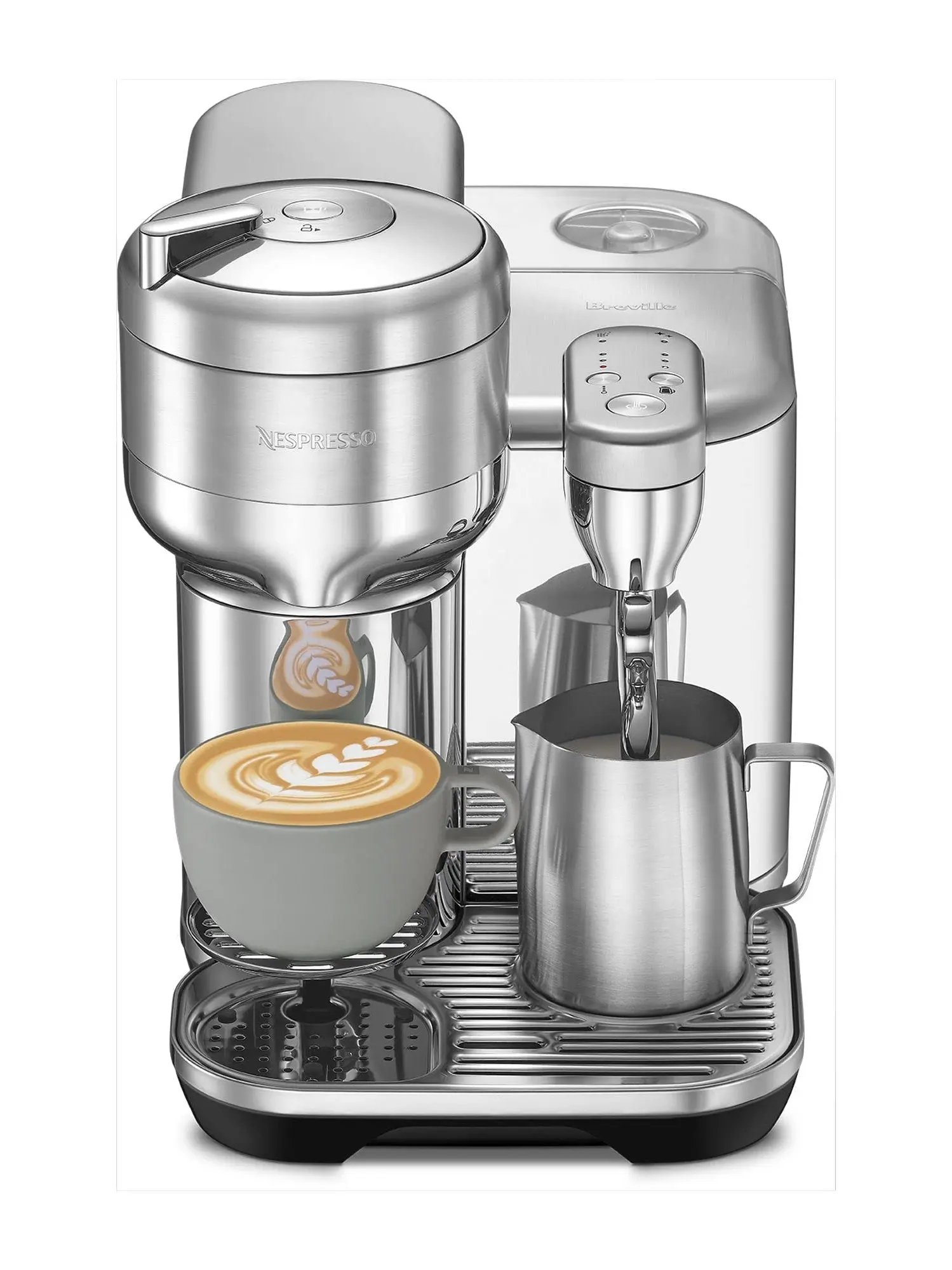 Nespresso Vertuo Creatista Coffee Maker, Brushed Stainless Steel, 2L Capacity, Milk Frother, 6 Sizes, Quick Heat-Up, Compatible with Vertuo Capsules
