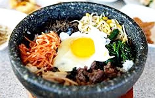 Brand Natural Stone Korean Bibimbap & Soup Bowl, 36oz, with Wood Underliner, Oven Safe