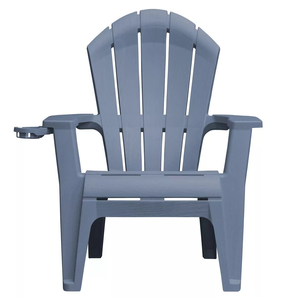 Adams Manufacturing RealComfort Adirondack Patio Chair, Denim Blue, Weather-Resistant Resin, Wide Armrests
