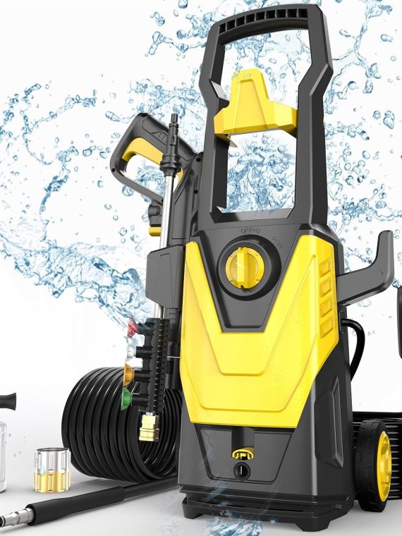 Sun Joe Electric Pressure Washer 4200PSI 2.8GPM with 20FT Hose, 4 Nozzles & Foam Cannon for Cars, Patios & Driveways – Yellow