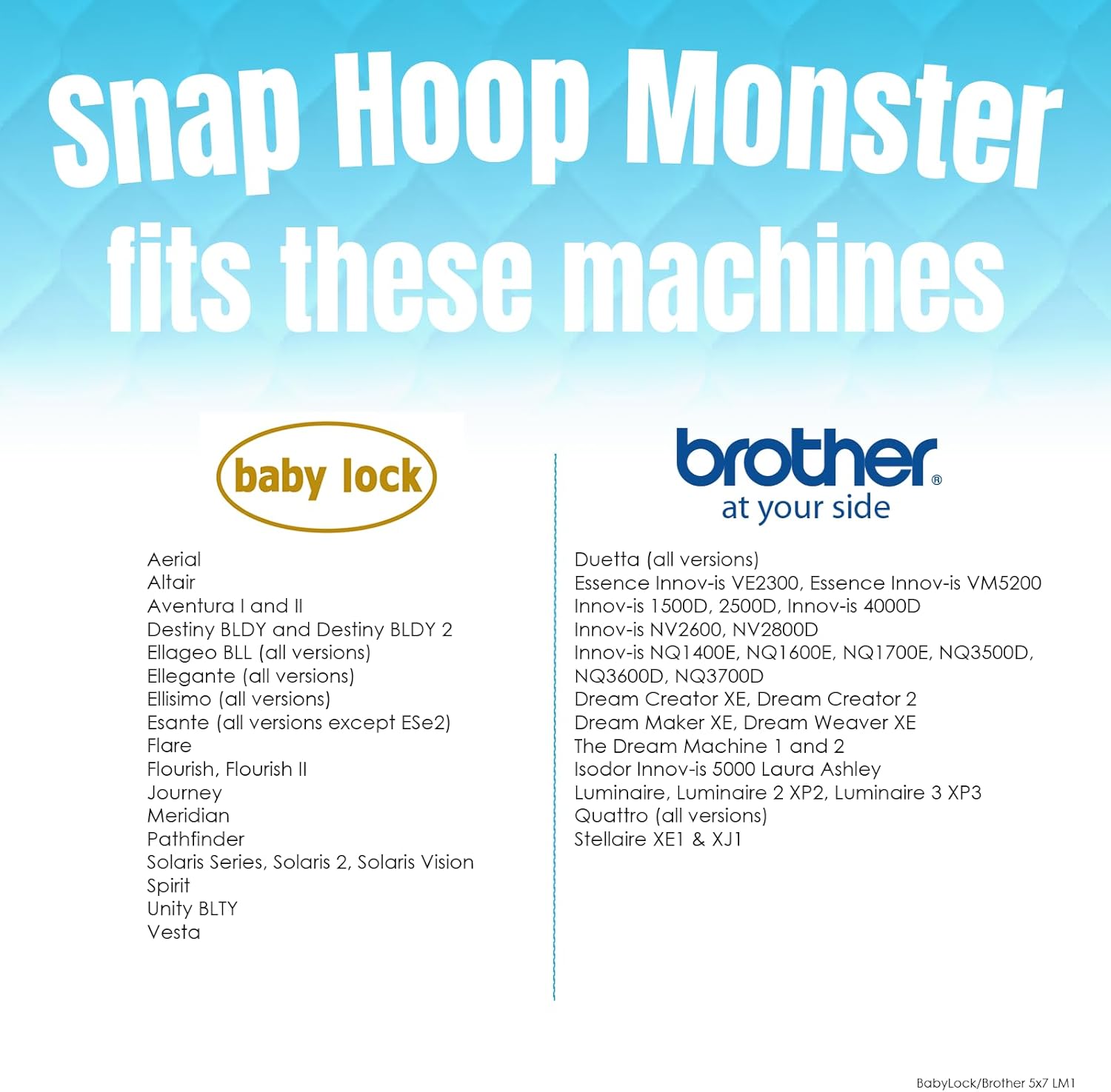dime DESIGNS Snap Hoop Monster Magnetic Embroidery Hoop 5′′x7′′ for Baby Lock/Brother Machines – Ideal for Heavy Fabrics