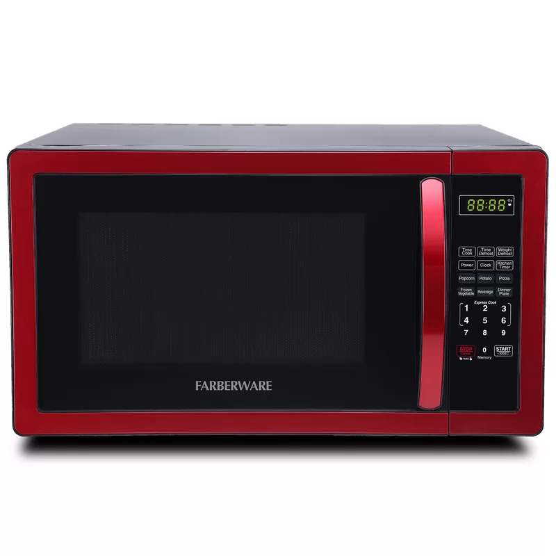 Farberware Metallic Red 1.1 cu. ft. 1000W Countertop Microwave Oven
