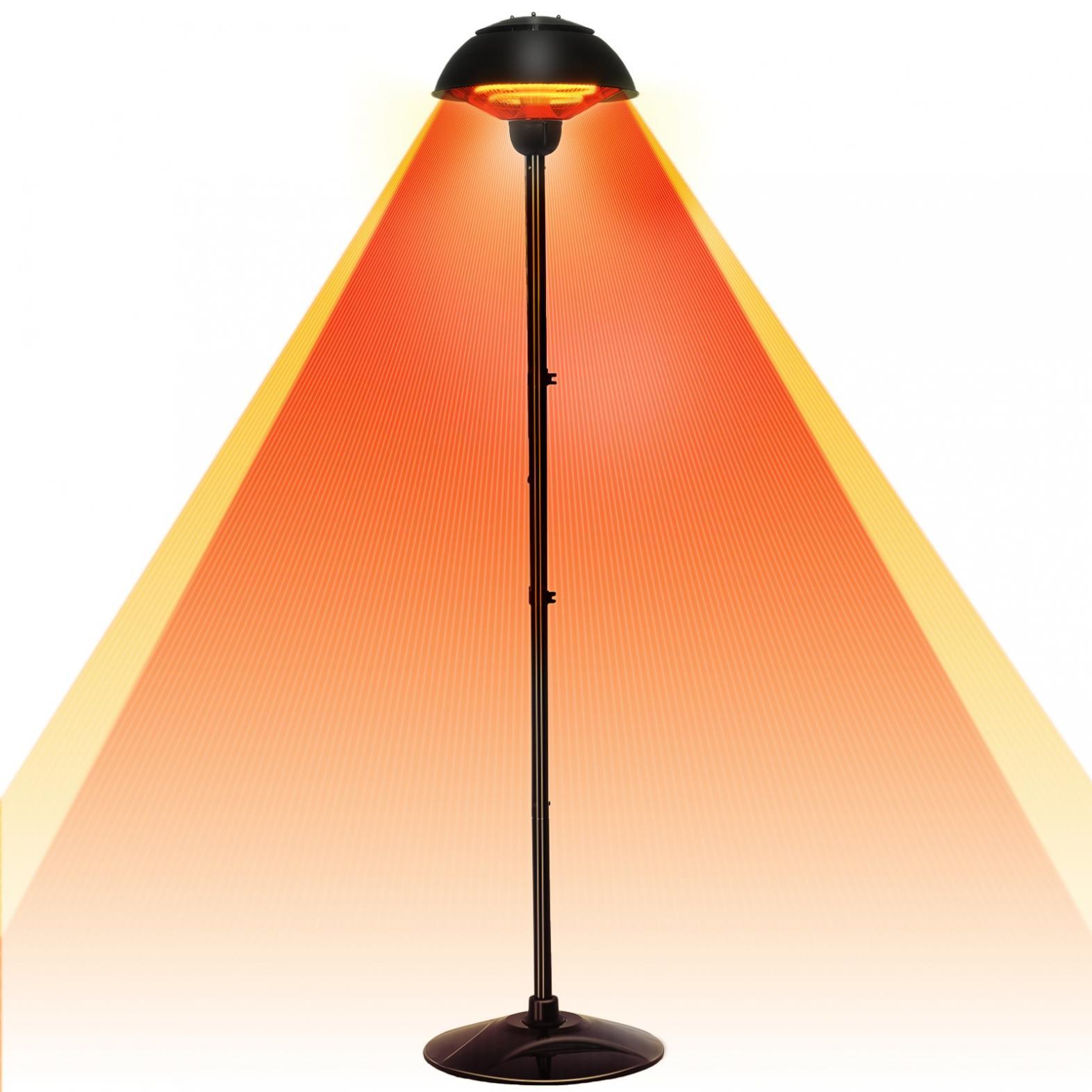 Hammered Bronze Electric Patio Heater, 1500W Infrared, Freestanding, Weather-Resistant for Outdoor Use