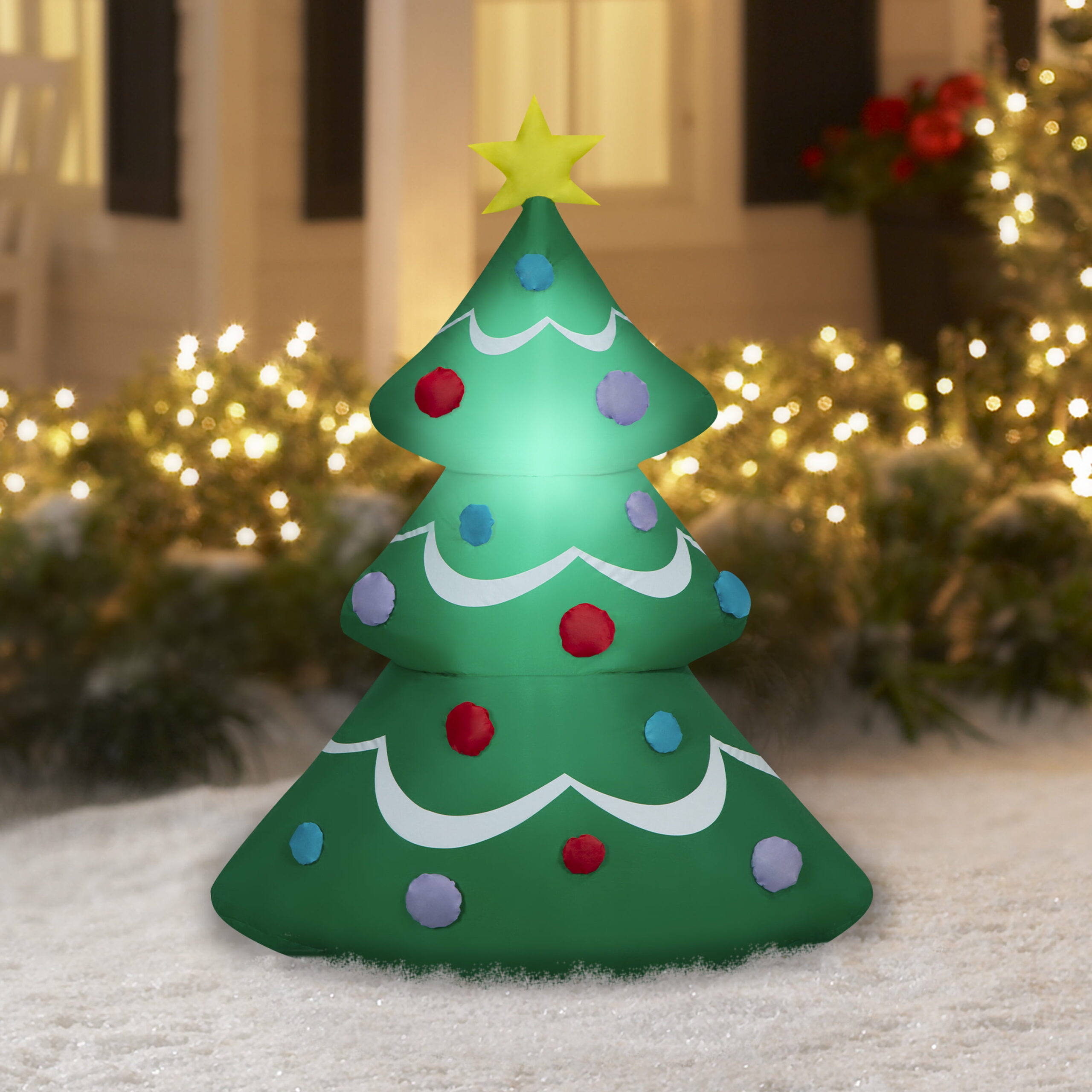 Airblown 4ft Christmas Tree Inflatable Yard Decoration with LED Lights for Indoor/Outdoor Use
