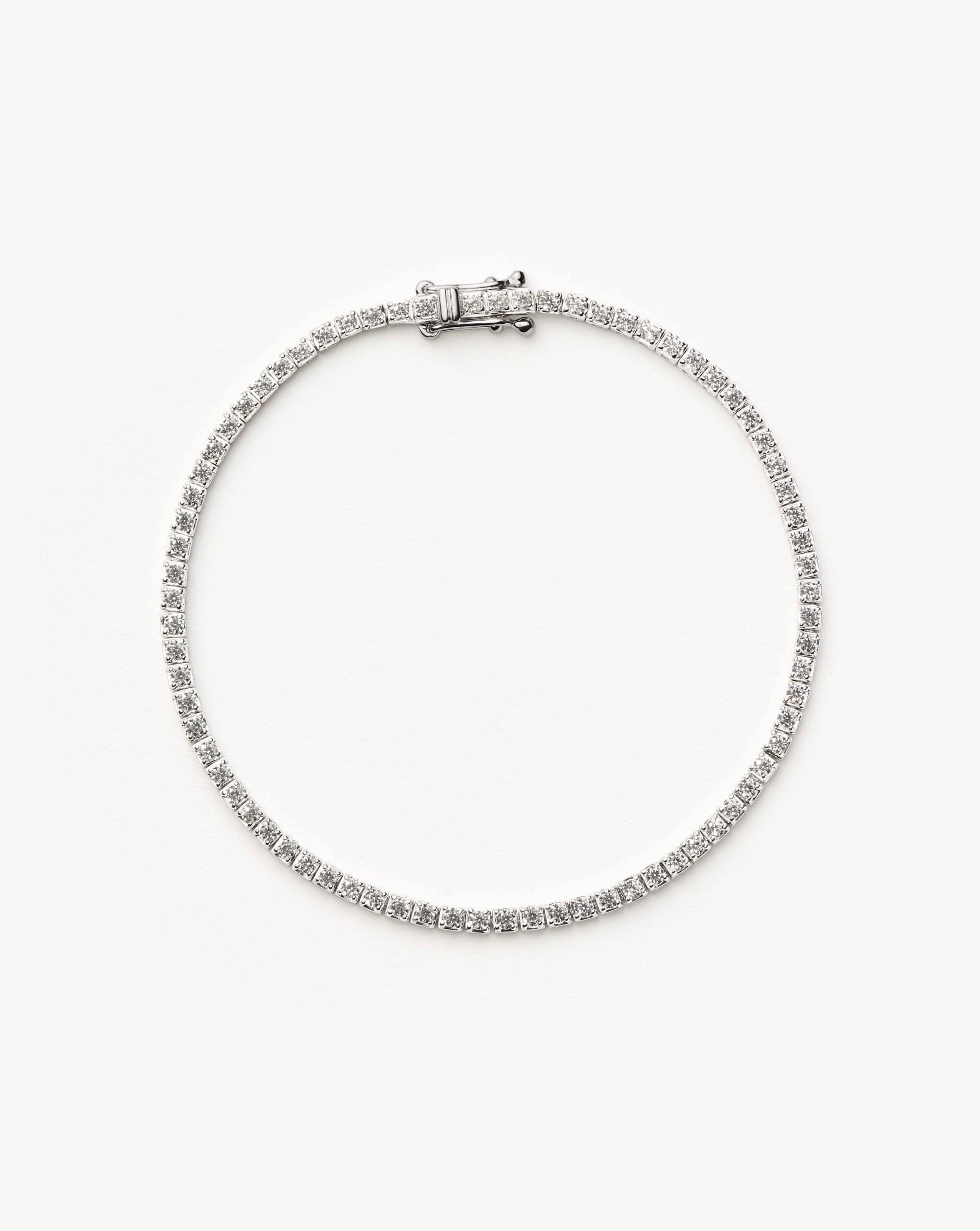 Fine Diamond Tennis Bracelet - Size S | 14ct Solid White Gold Lab Grown Diamonds
