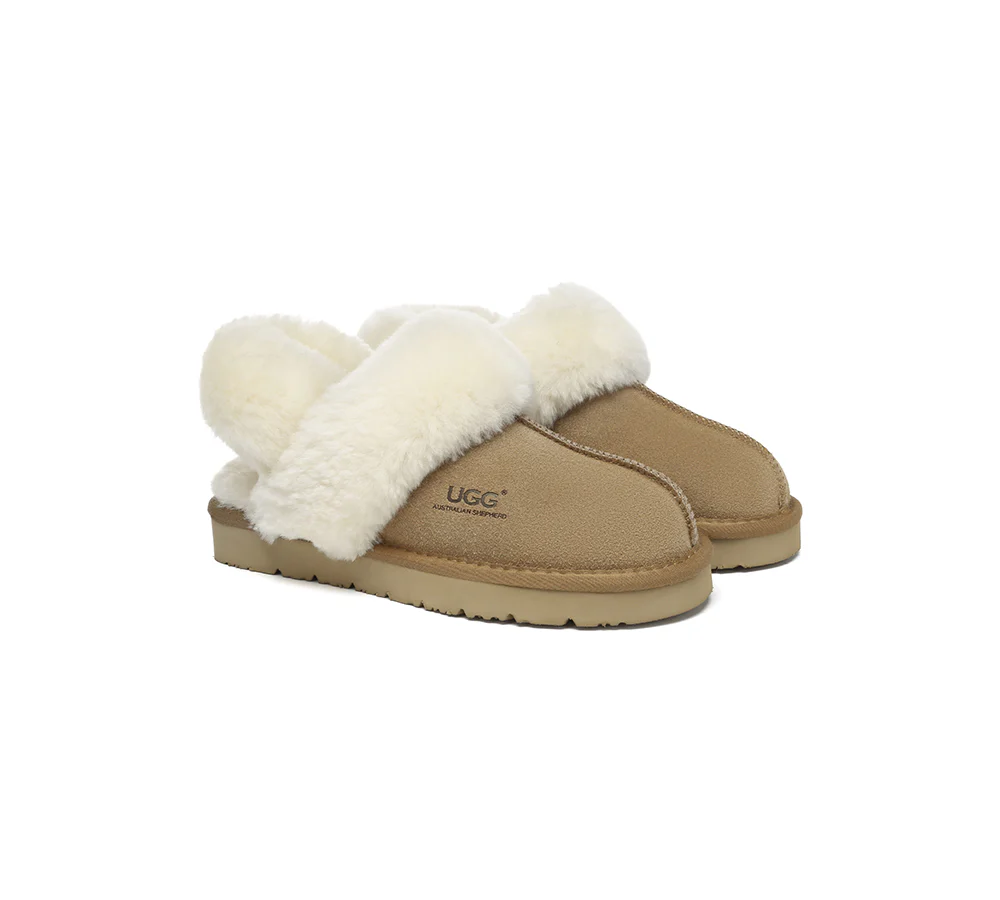 australian shepherd 3 way style ugg slippers women removable wool strap slingback muffin fluffy