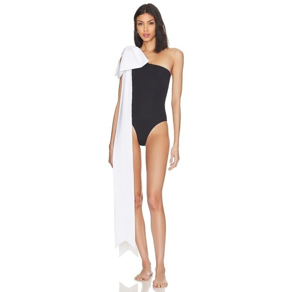 Tabacaru Revolve One Piece Swimsuit Bikini Milly One Shoulder Pool Black Medium