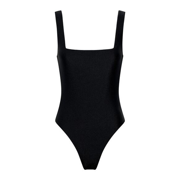 NWT Nookie Beach Pool Party Sleeveless Square Neck One Piece Swimsuit Black XS