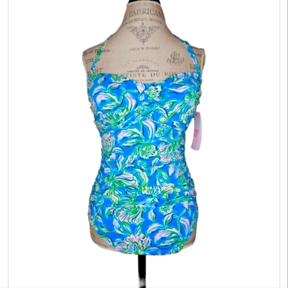 Lilly Pulitzer Flamenco One Piece Swimsuit Cumulus Blue Chick Magnet Size 14