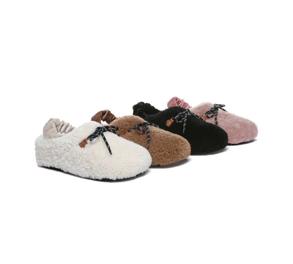 australian shepherd ugg slippers women curly sheepskin wool slingback barrett