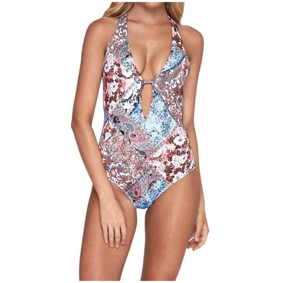 NEW JETS BY JESSIKA ALLEN plunge v-neck one piece swimsuit in australia poetic