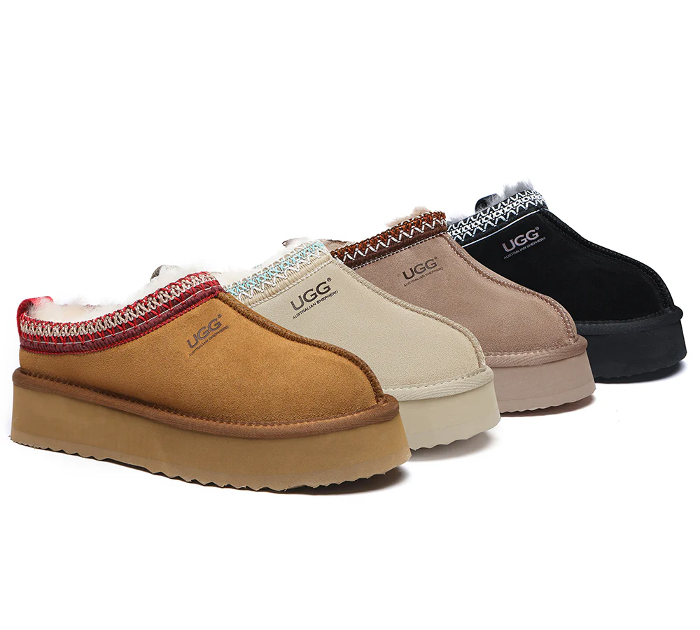 australian shepherd ugg slippers sheepskin wool ankle platform tazzy ventus