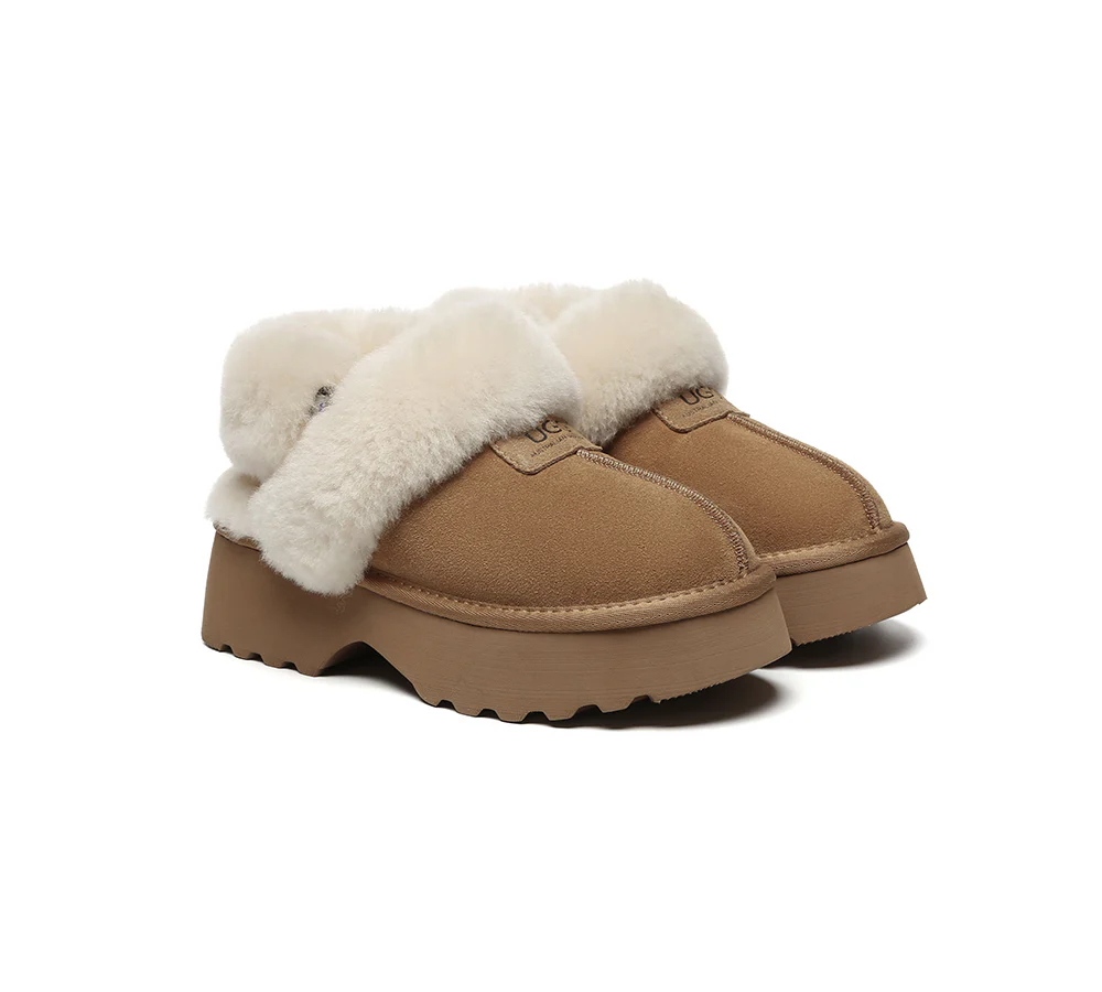 australian shepherd 3 way style ugg slippers women removable wool strap slingback chunky platform muna