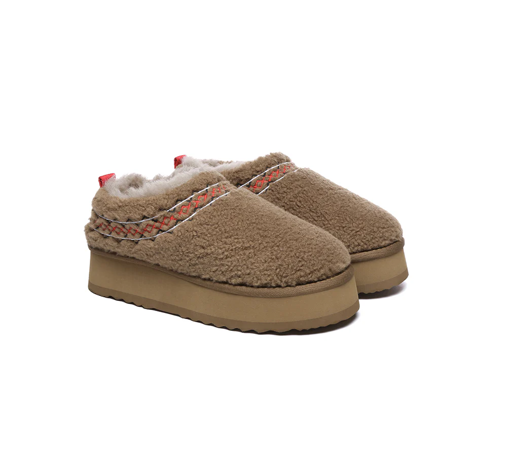australian shepherd ugg slippers sheepskin wool plush ankle platform madge
