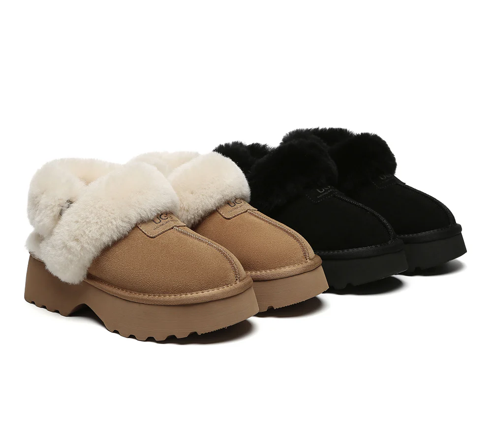 australian shepherd 3 way style ugg slippers women removable wool strap slingback chunky platform muna
